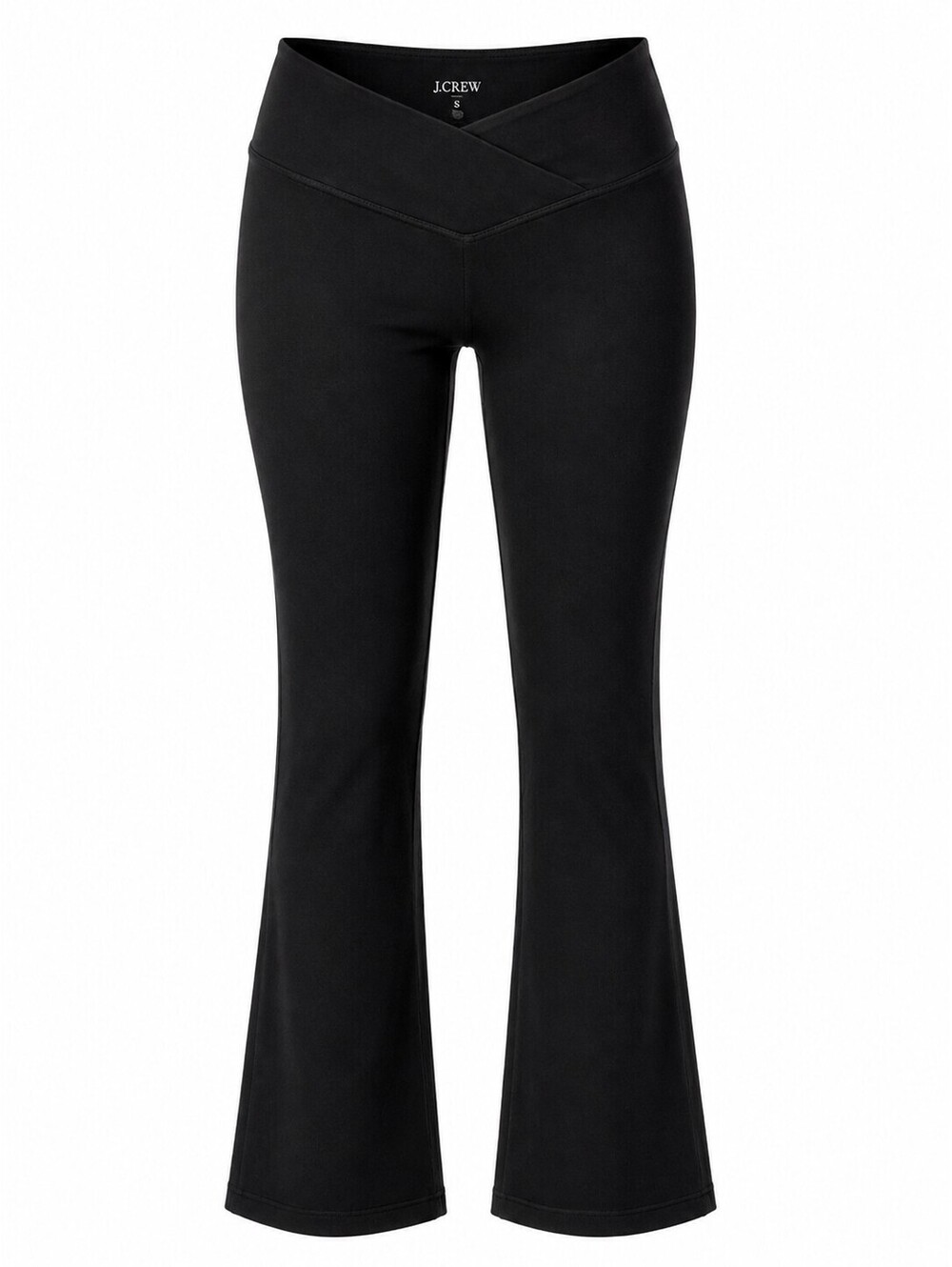 J.Crew Black Crossover V Waist Flare Leggings Yoga Pants Size S